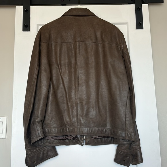 Armani authentic - brown leather jacket - Picture 4 of 4
